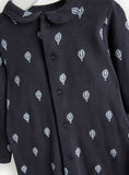 Blue Balloon Print & Striped Sleepsuits 3 Pack Up to 1 mth - McGrocer