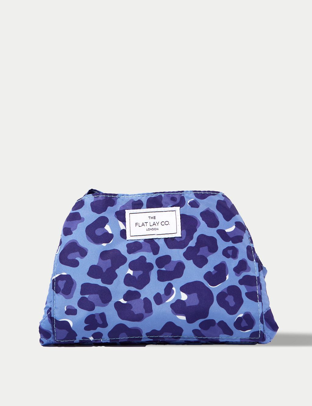 Blue Leopard Full Size Flat Lay Makeup Bag - McGrocer