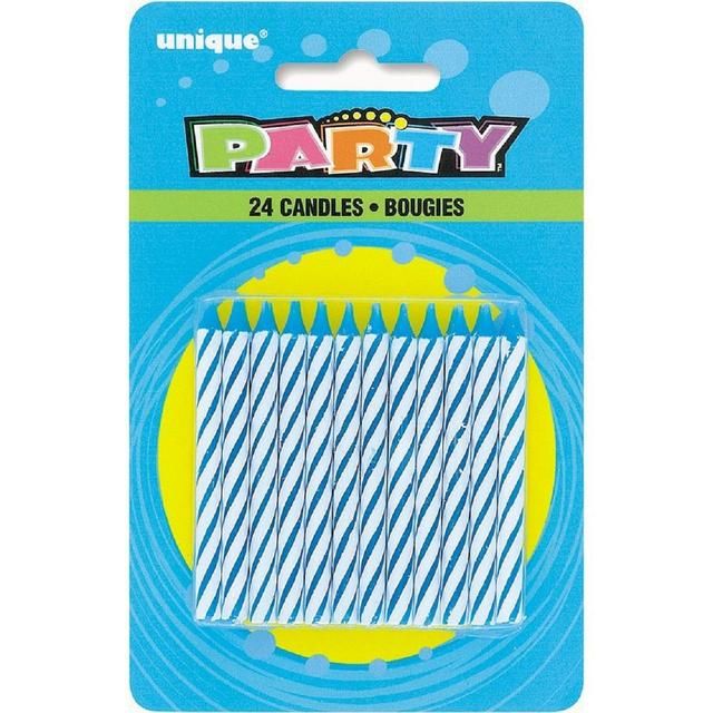 Blue Spiral Birthday Candles   24 per pack - McGrocer