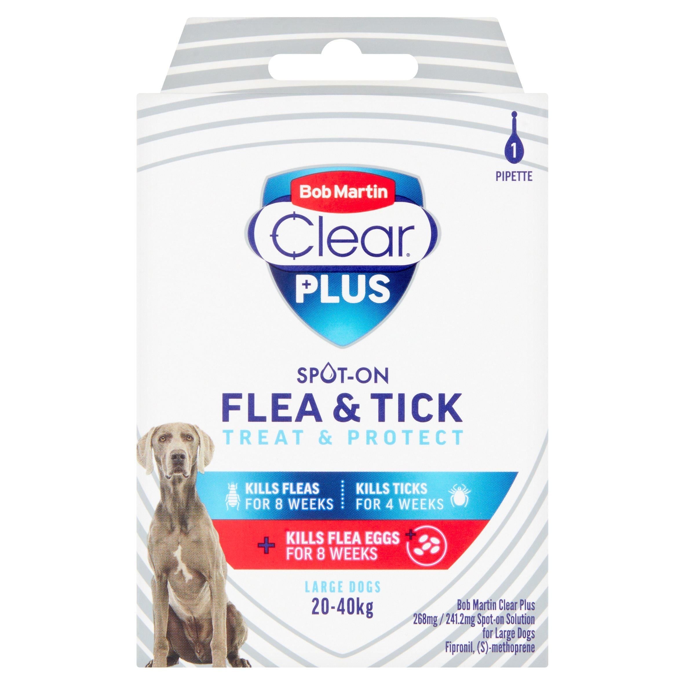 Bob Martin Clear Plus Spot On Flea & Tick Treatment for Large Dogs - McGrocer