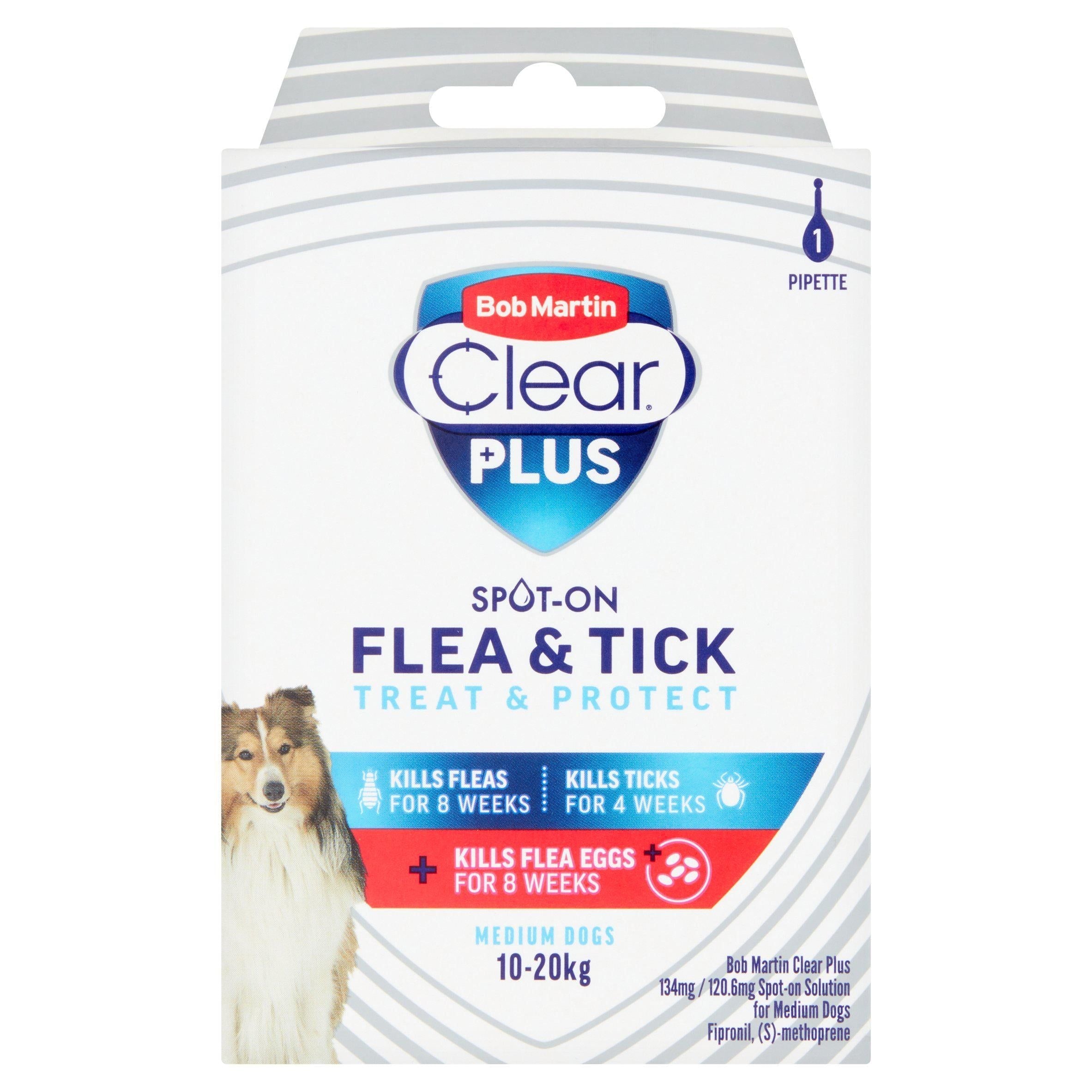 Bob Martin Clear Plus Spot On Flea & Tick Treatment for Medium Dogs - McGrocer