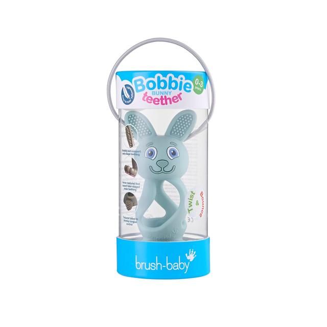 Bobbie Bunny Baby Teether Toy Eucalyptus Green - McGrocer