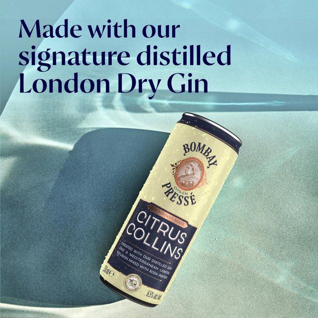 Bombay Citron Presse Citrus Collins Lemon Premix Gin Cocktail   250ml - McGrocer