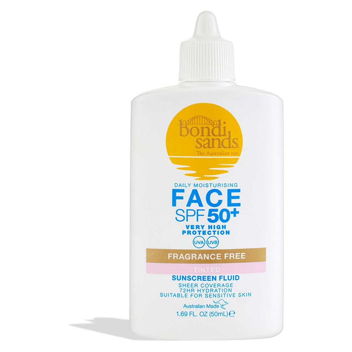 Bondi Sands Spf 50+ Fragrance Free Tinted Face Fluid 50ml - McGrocer