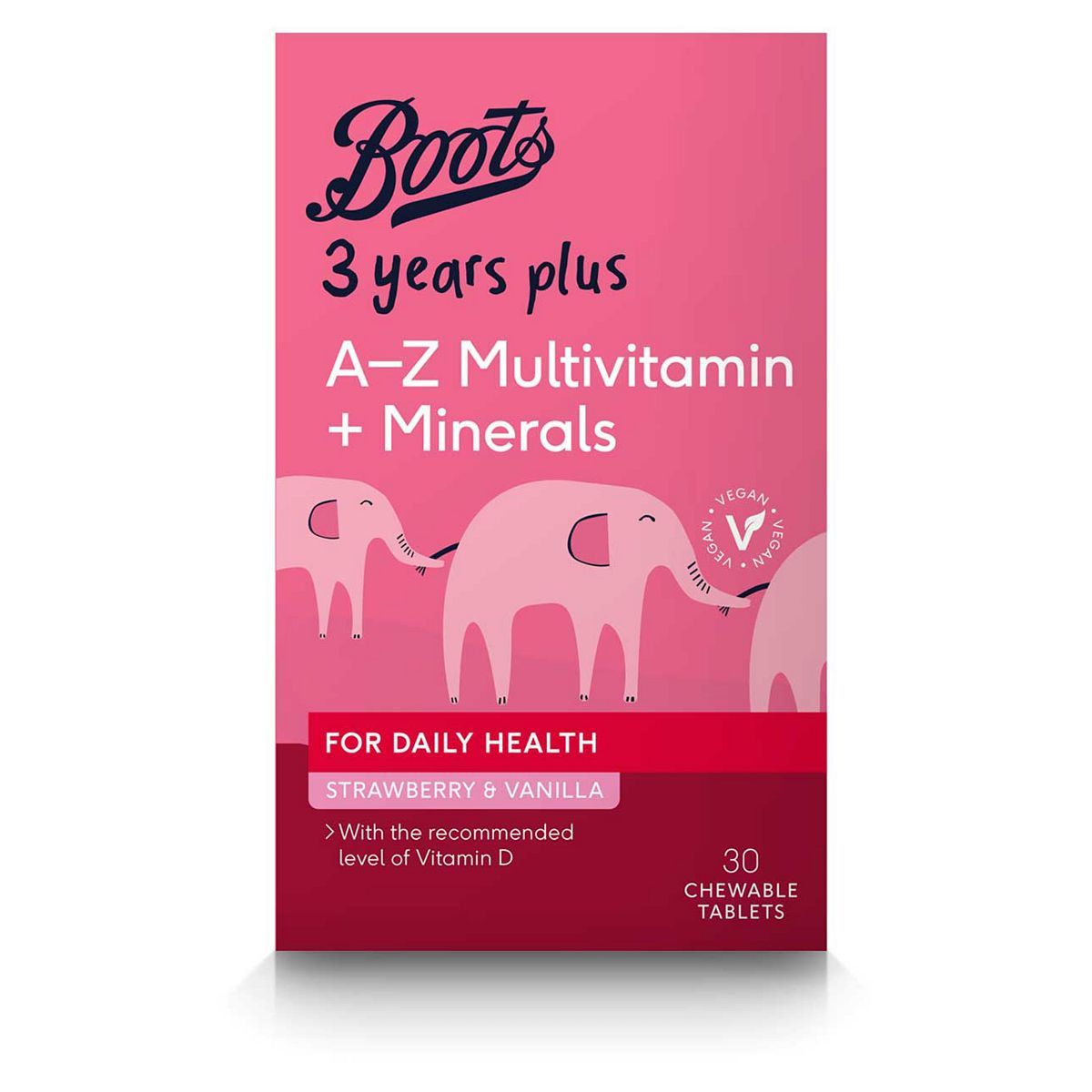 Boots 3 years plus A-Z Multivitamin + Minerals - 30 Chewable Tablets - McGrocer