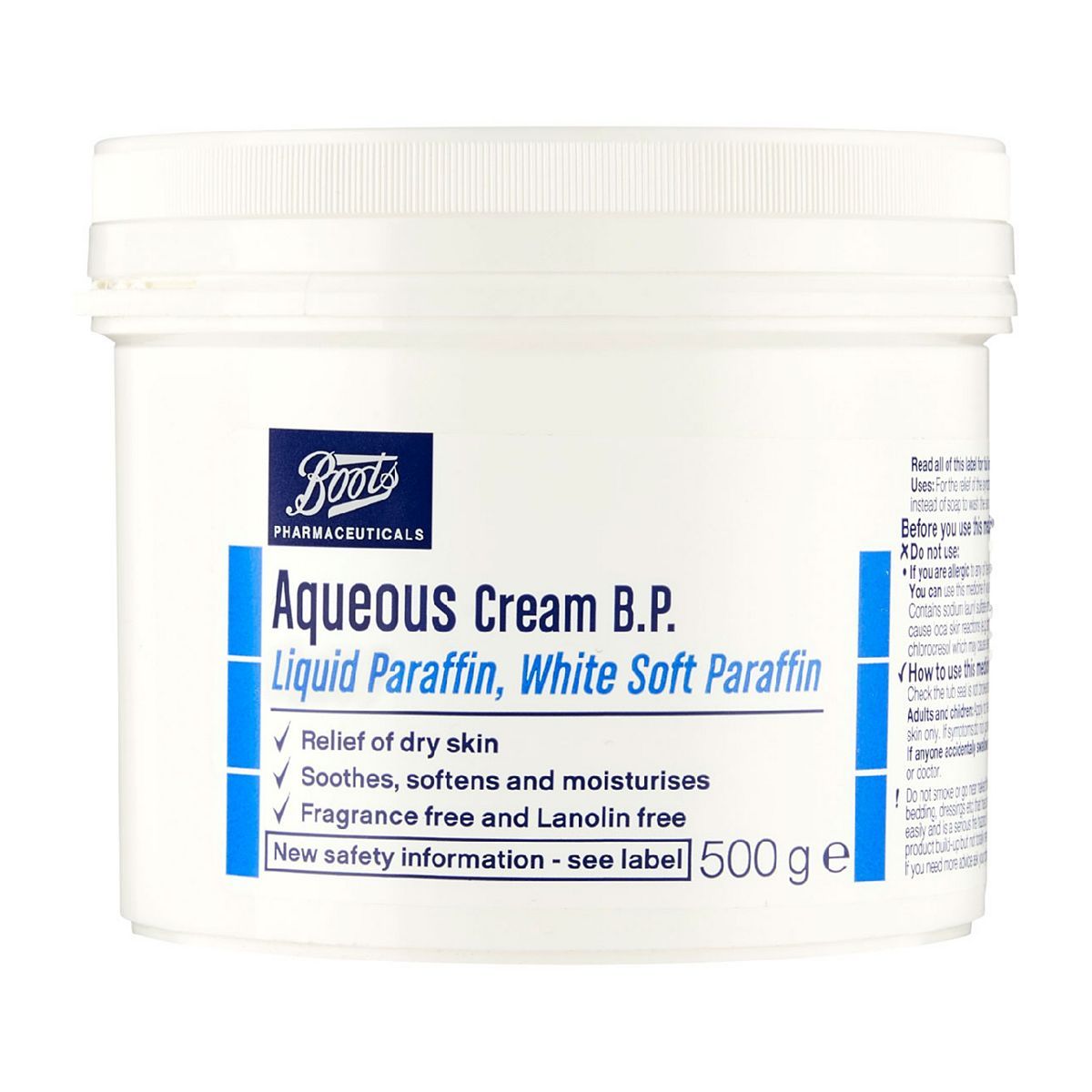 Boots Aqueous Cream B.P. - 500g - McGrocer