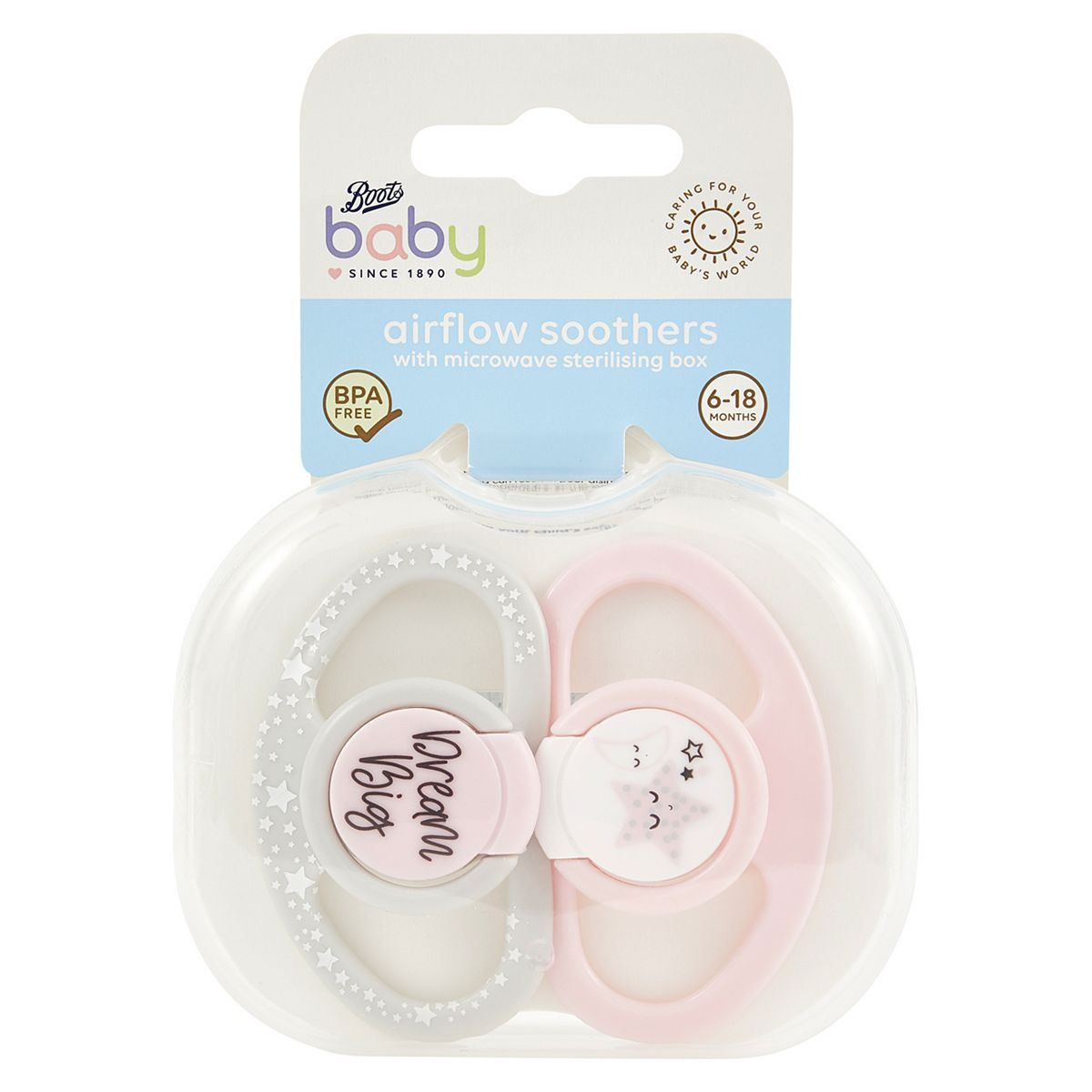 Boots Baby Classic Soothers 6-18m - 2 Pack - Pink - McGrocer