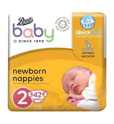 Boots Baby Nappies New Born Size 2 42s - McGrocer