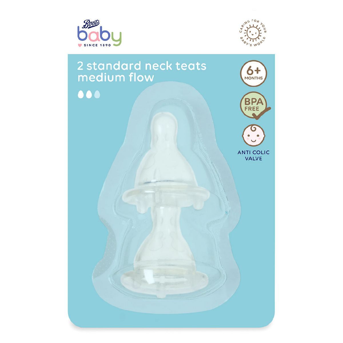 Boots Baby Standard Neck Medium Teat 2 Pack - McGrocer