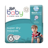 Boots Baby Super Dry Extra Large Nappies Size 6 23s - McGrocer