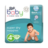 Boots Baby Super Dry Maxi Plus Nappies Size 4+ 28s - McGrocer