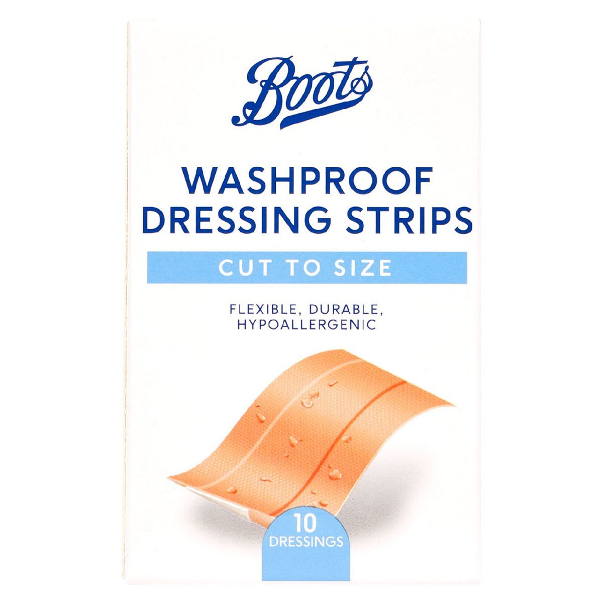 Boots Cut To Size Washproof Dressing Strips - 10 Pack - McGrocer