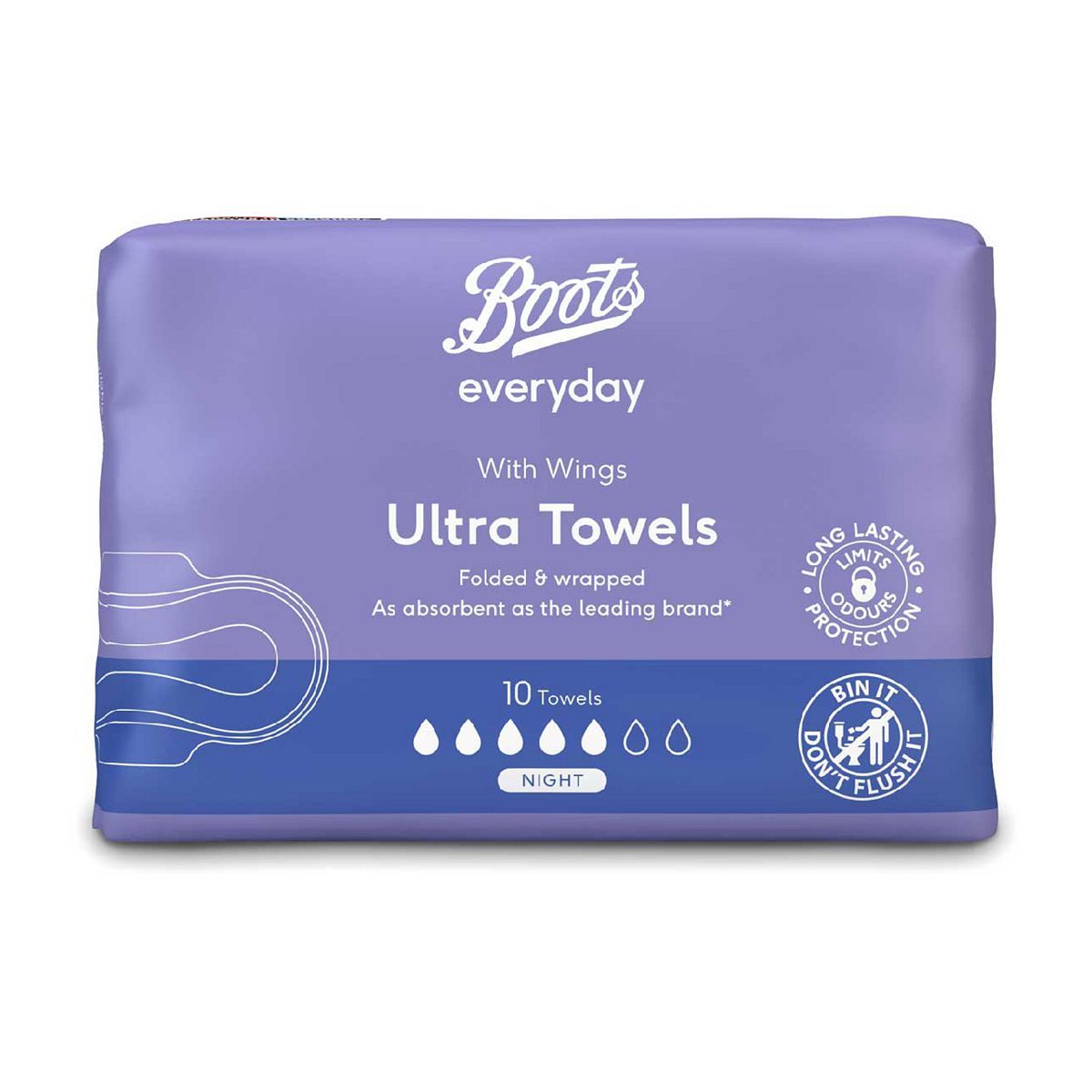 Boots Everyday Ultra Towels Night Wing 10s - McGrocer
