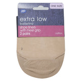 Boots Extra Low Cotton Footsies 2 pairs Nude One Size - McGrocer