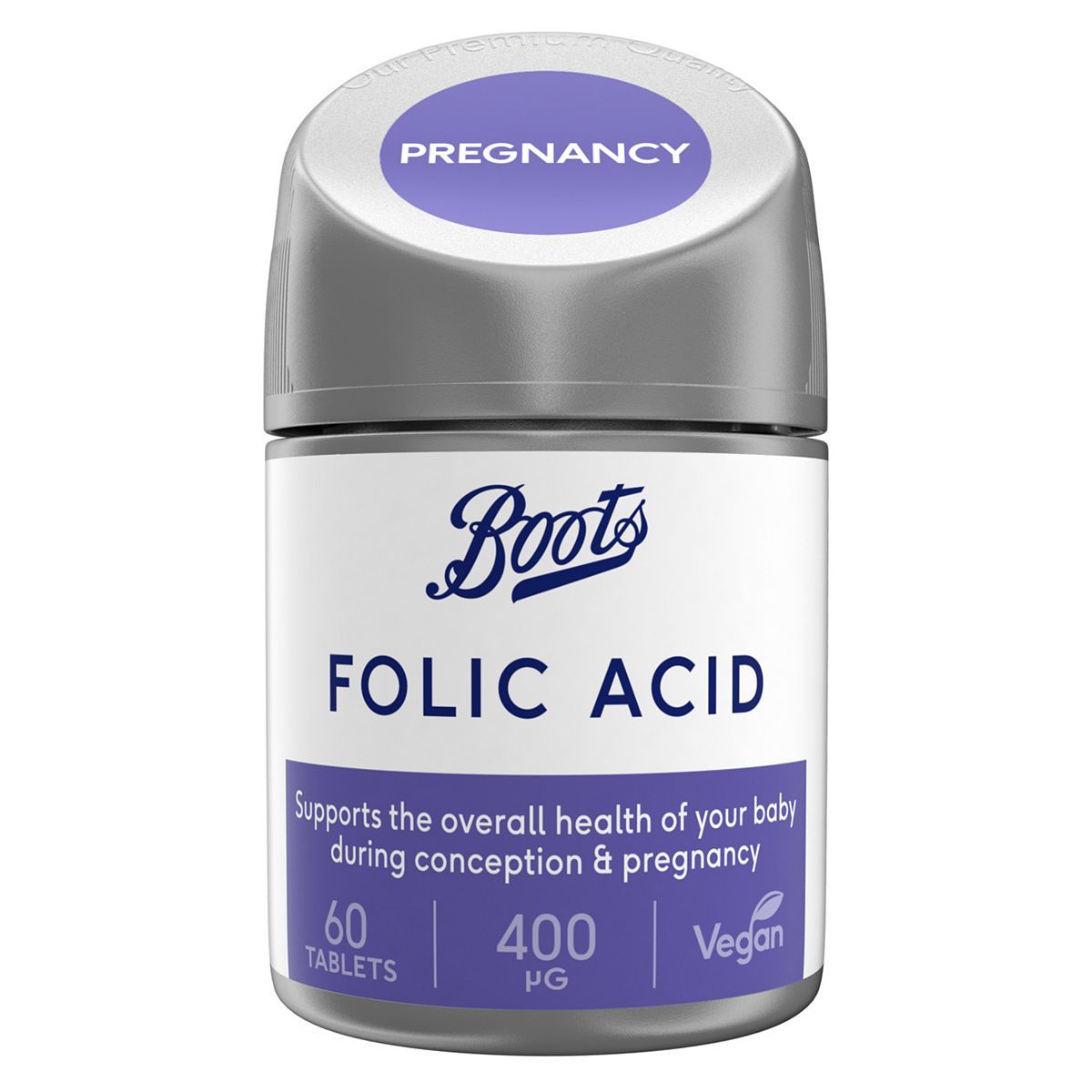 Boots Folic Acid 400ug 60 Tablets (2 month supply) - McGrocer