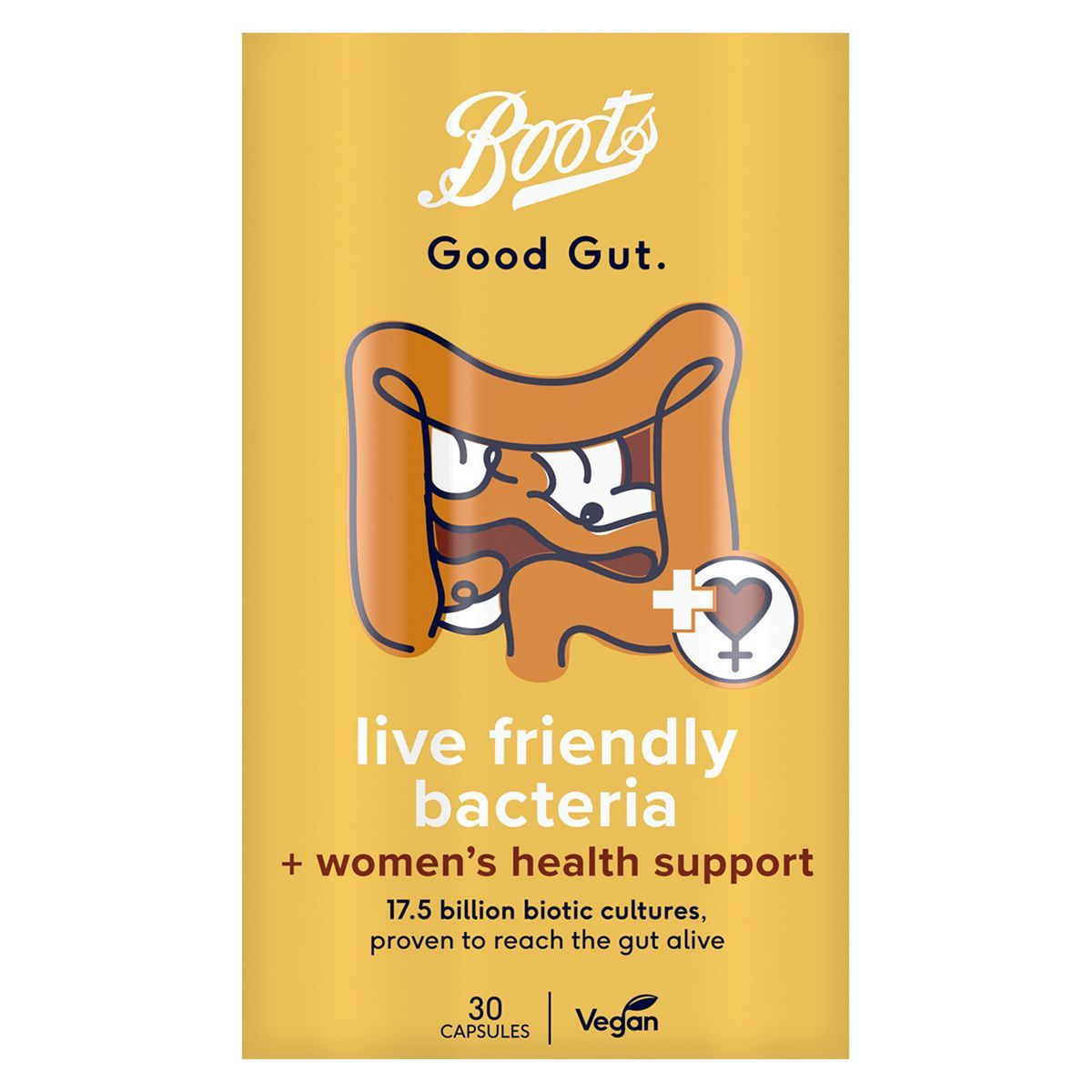 Boots Good Gut Live Friendly Bacteria + Women's Health Support 30 Capsules - McGrocer