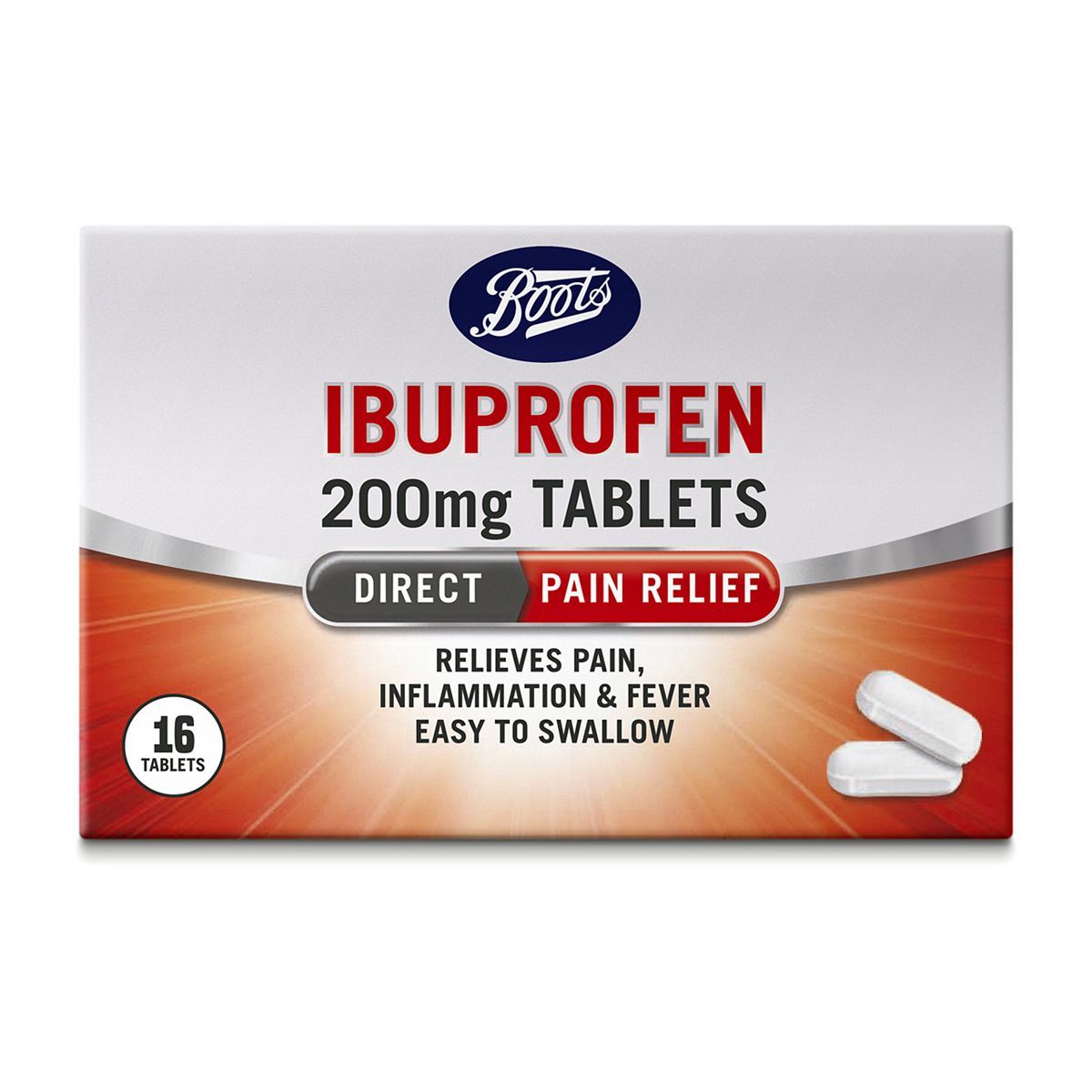 Boots Ibuprofen 200mg Tablets - 16 Tablets - McGrocer