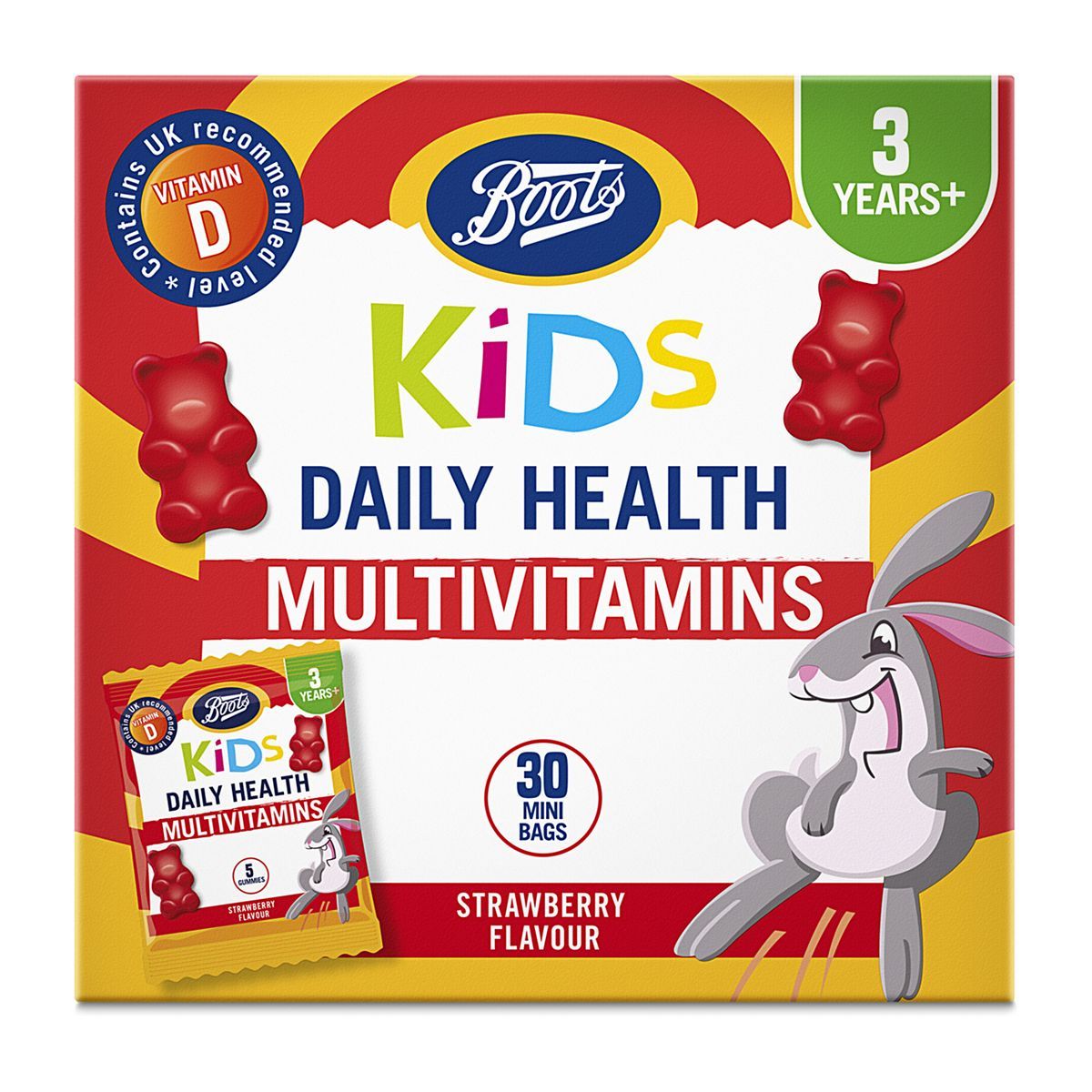 Boots Kids Daily Health Strawberry Multivitamins - 30 Mini Bags - McGrocer