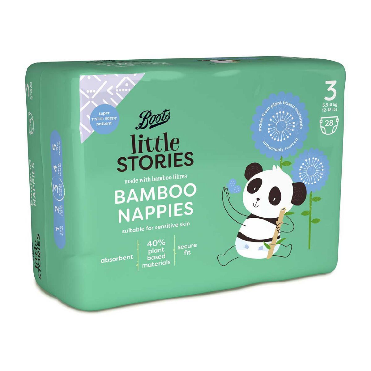 Boots Little Stories Bamboo Nappy Size 3 28 pack - McGrocer