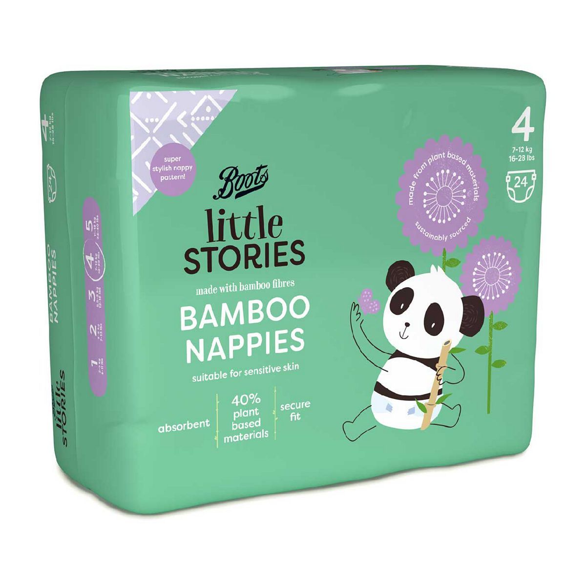 Boots Little Stories Bamboo Nappy Size 4 24 pack - McGrocer