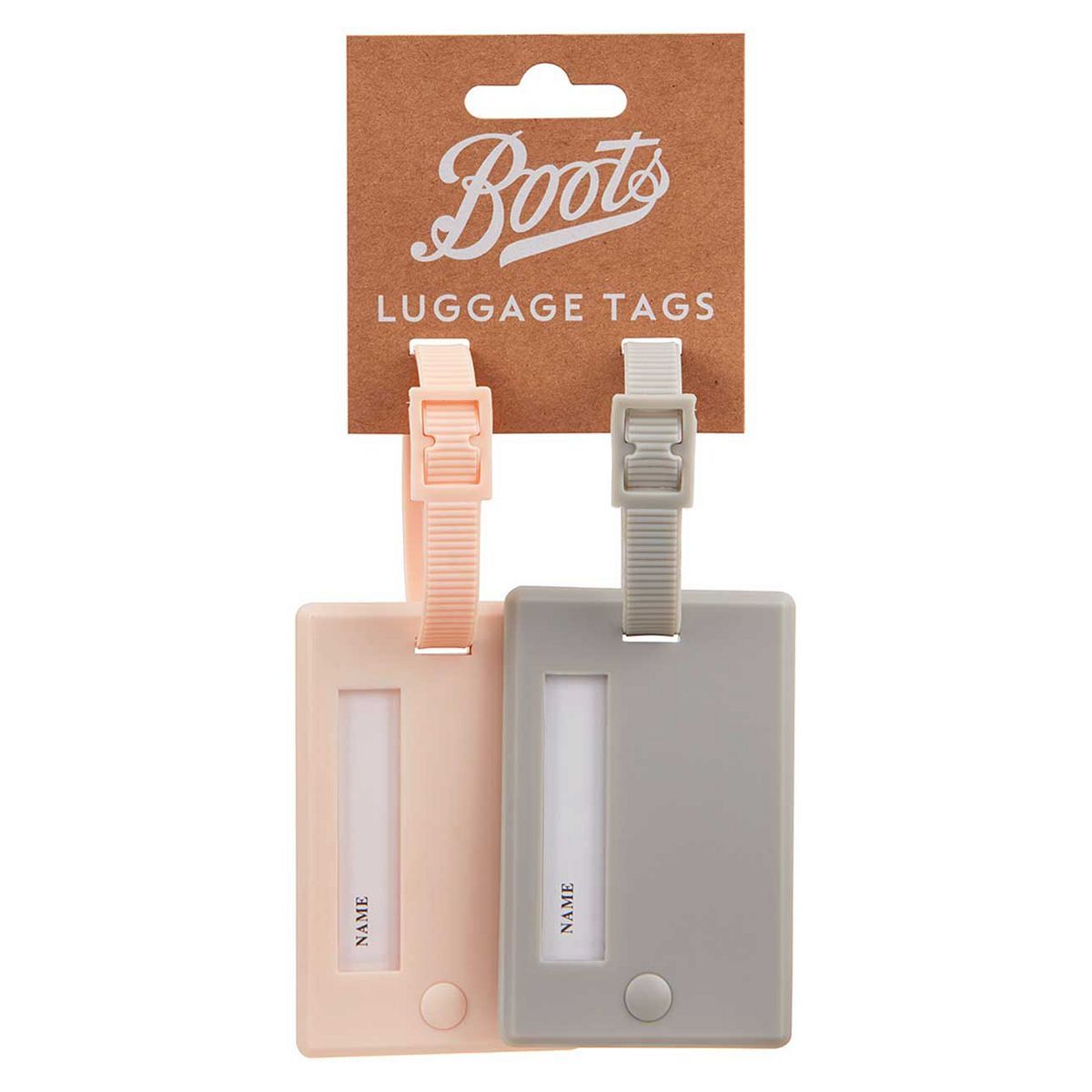 Boots Luggage Tags- Pink & Grey - McGrocer