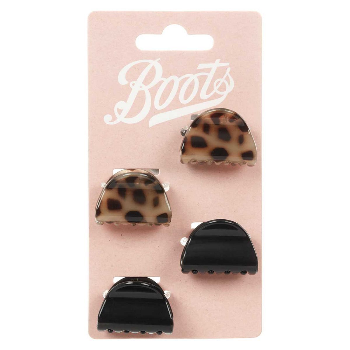 Boots mini jaw clips animal print/black 4s - McGrocer