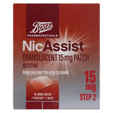 Boots NicAssist Translucent 15mg Patch Step 2 (7 Patches) - McGrocer