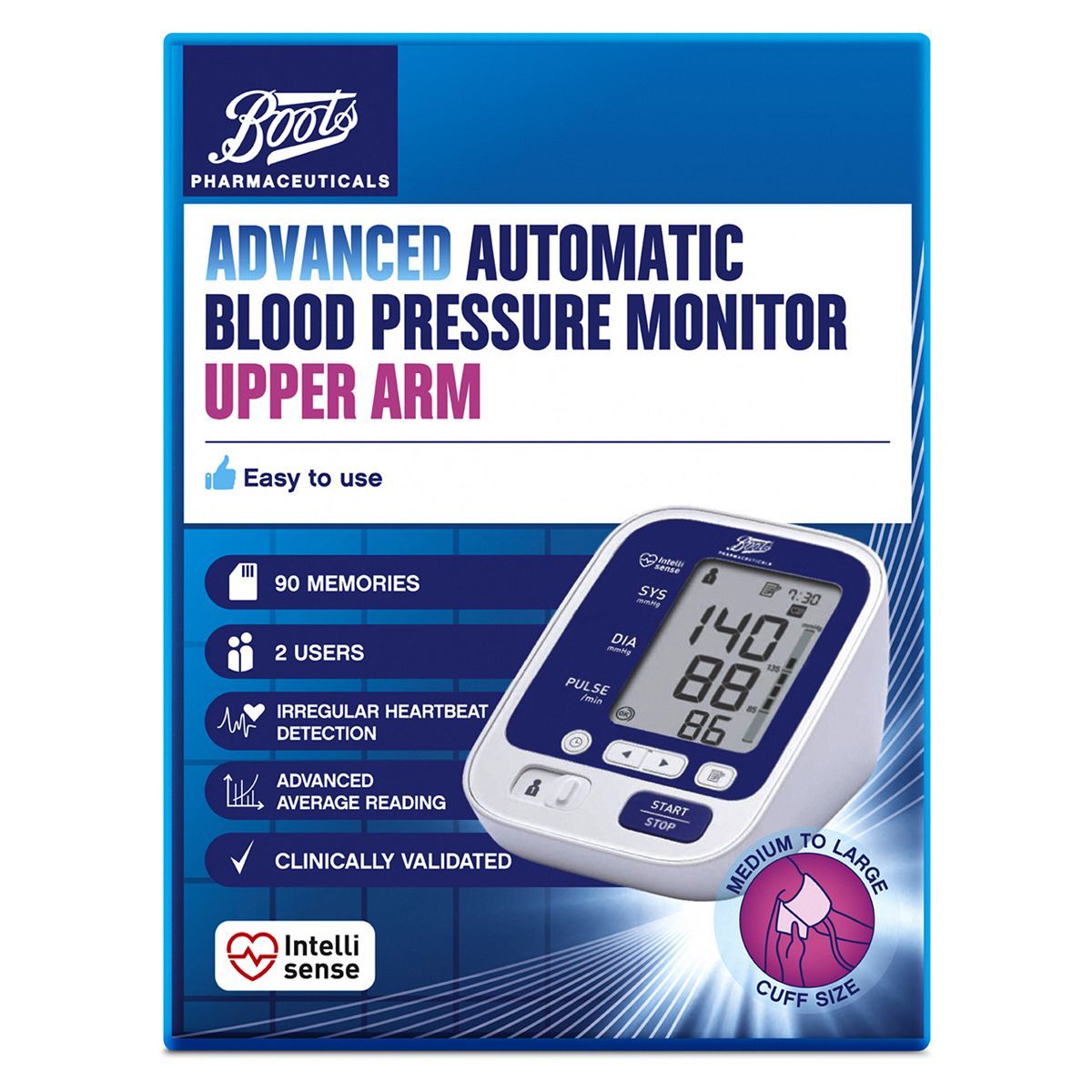 Boots Pharmaceuticals Advanced Blood Pressure Monitor - Upper Arm Unit - McGrocer