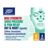 Boots Pharmaceuticals Max Strength Sinus Pressure & Pain Relief Day & Night - 16 Capsules - McGrocer