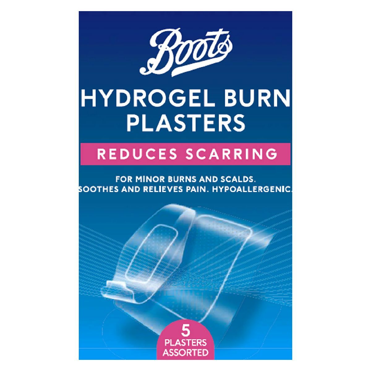 Boots Scar Reducing Hydrogel Burn Plasters - 5 Pack - McGrocer