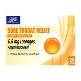 Boots Sore Throat Relief 0.6mg Lozenges - Honey & Lemon Flavour - 24 Lozenges - McGrocer