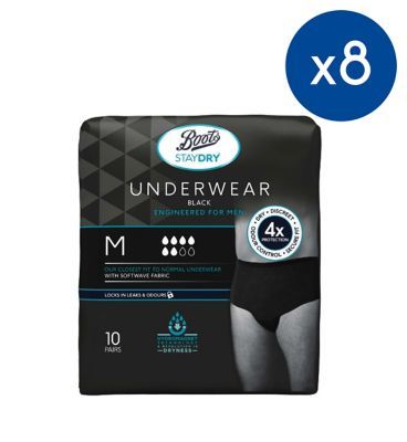 Boots Staydry Men's Underwear Pants Medium - 80 Pairs (8 Pack Bundle) - McGrocer