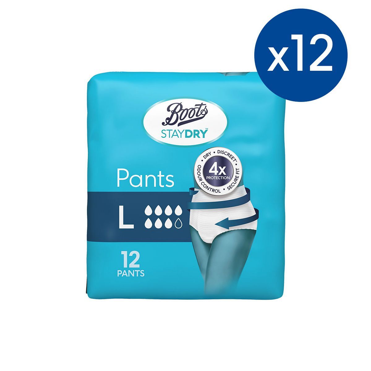 Boots Staydry Pants Large - 144 Pants (12 Pack Bundle) - McGrocer