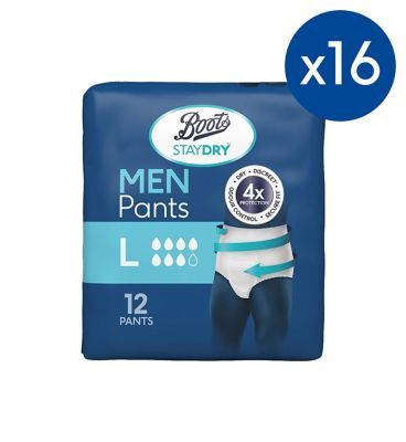 Boots Staydry Pants Men Large - 192 pants (16 Pack Bundle) - McGrocer