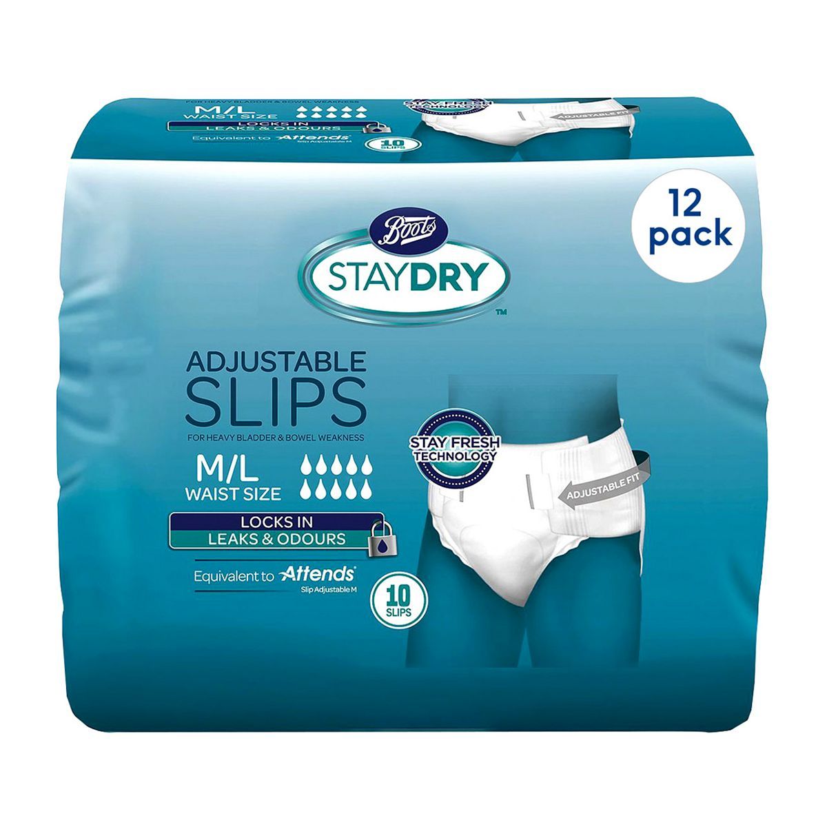 Boots Staydry Slip Medium/Large - 120 Pairs (12 Pack Bundle) - McGrocer