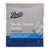 Boots Sterile Gauze Swabs (7.5cm x 7.5cm)  - 5 Pack - McGrocer