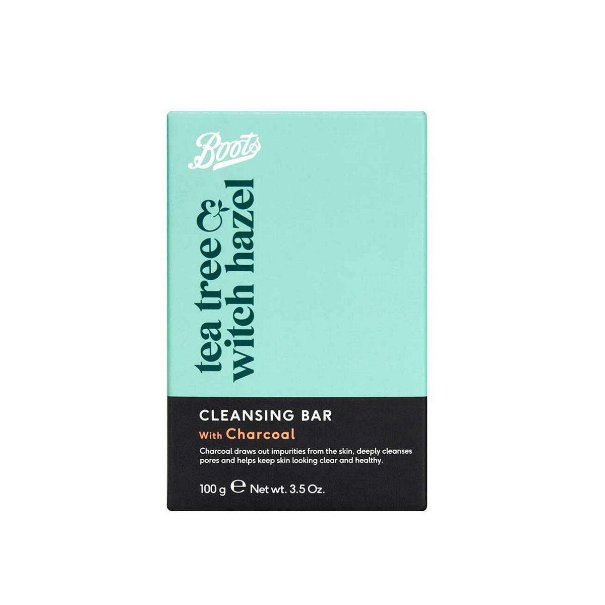 Boots Tea Tree & Witch Hazel Charcoal Cleansing Bar 100g - McGrocer