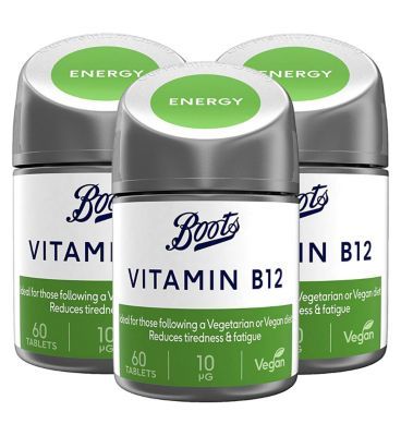 Boots Vitamin B12 10ug Bundle: 3 x 60 Tablets (6 month supply) - McGrocer
