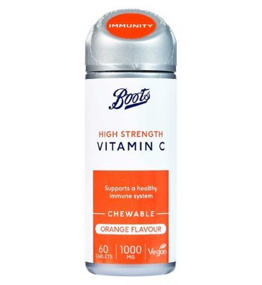 Boots Vitamin C 1000 mg 60 Orange Flavour Chewable Tablets - McGrocer