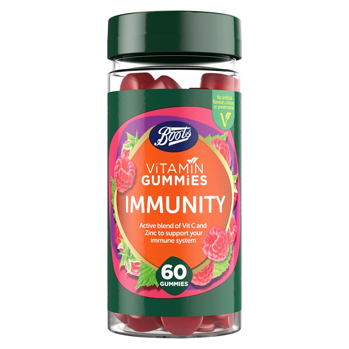 Boots Vitamin Gummies Immunity - 60 Raspberry Gummies - McGrocer