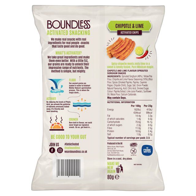 Boundless Chipotle & Lime Chips Sharing Bag   80g - McGrocer