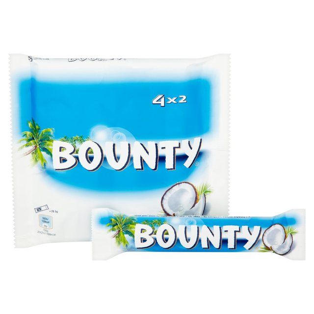 Bounty Coconut & Milk Chocolate Snack Bars Multipack   4 x 57g - McGrocer