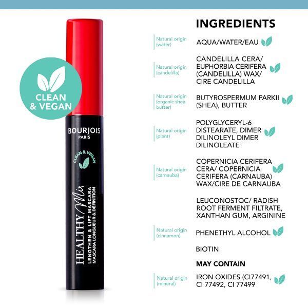Bourjois Healthy Mix Clean &amp;amp; Vegan Volume Mascara - Balck