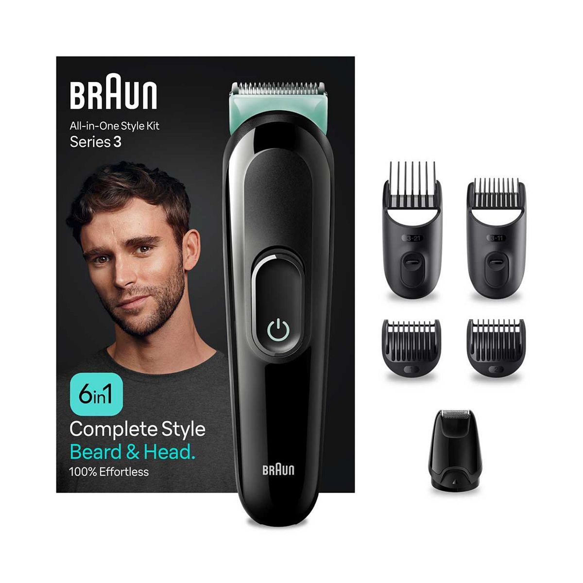 Braun Series 3 6in1 Beard &amp;amp; Hair Trimmer - MGK3411 - Green