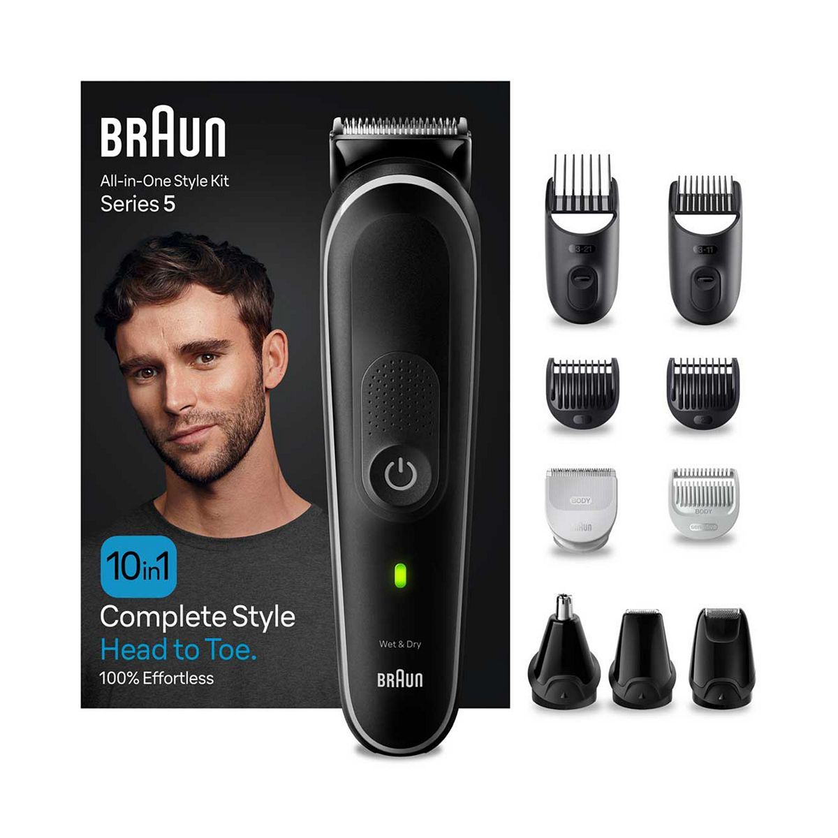 Braun Series 5 10in1 Head to Toe Hair &amp;amp; Body Groomer - MGK5440 Grey