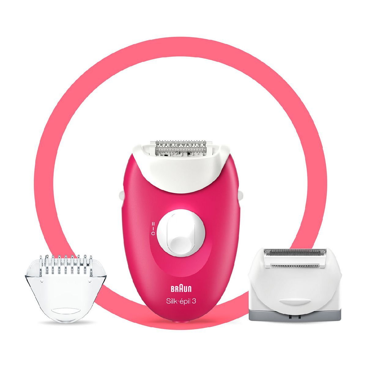 Braun Silk-&amp;eacute;pil 3, Epliator for Long Lasting Hair Removal - White/Pink 3-410