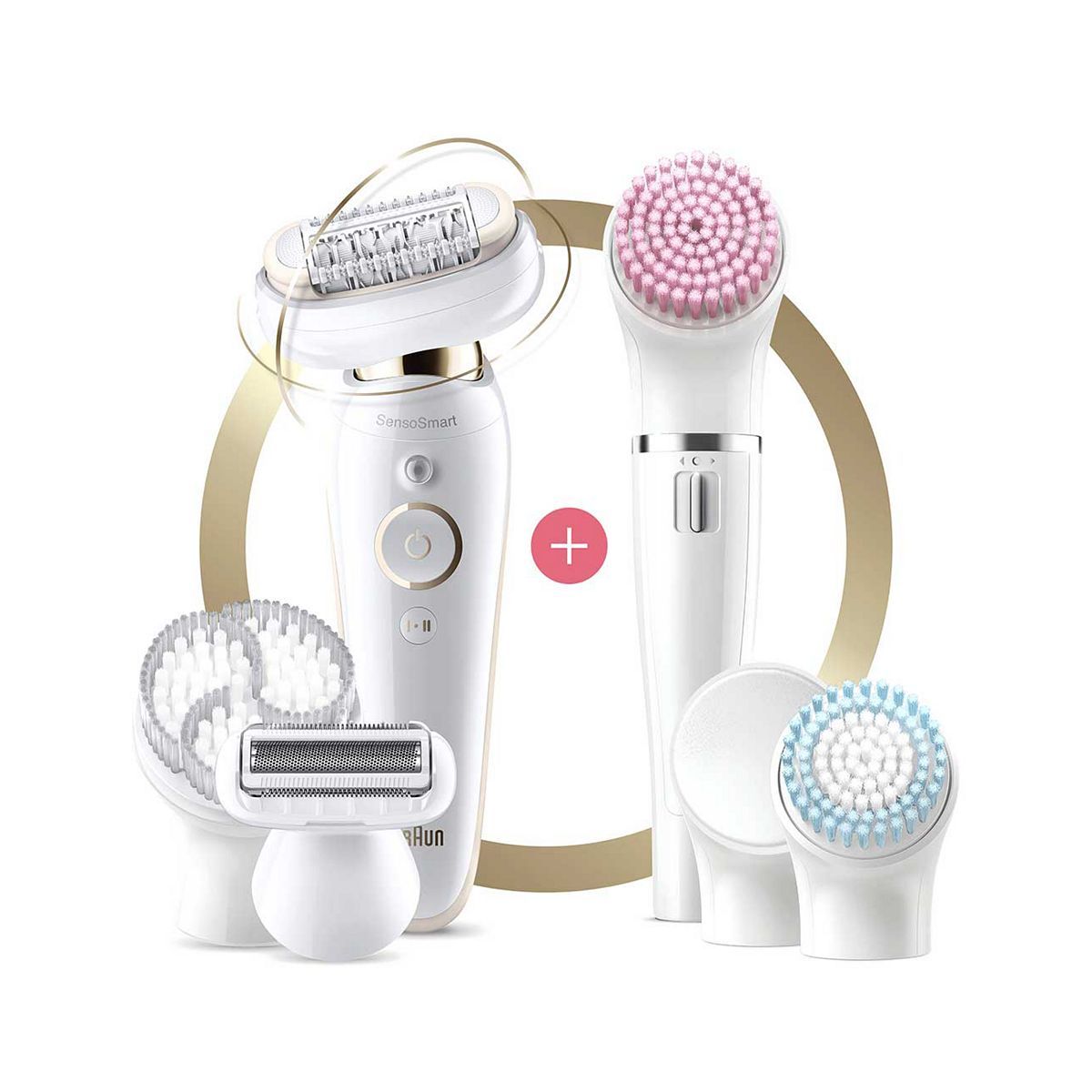 Braun Silk-&amp;eacute;pil 9 Flex 9-100 Beauty Set - Epilator, Flexible Head, Easier Hair Removal, White/Gold