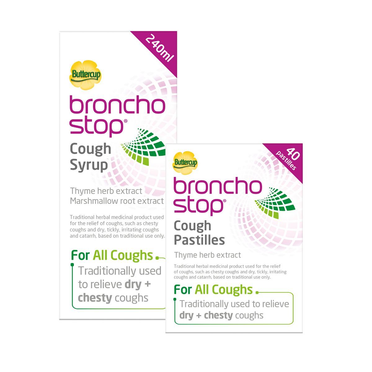 Bronchostop Cough Syrup 240ml and Cough Pastilles 40 Pastilles Bundle