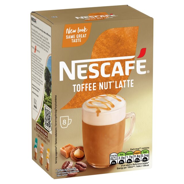 Nescafe Toffee Nut Latte Instant Coffee 8 Sachets   8 per pack - McGrocer