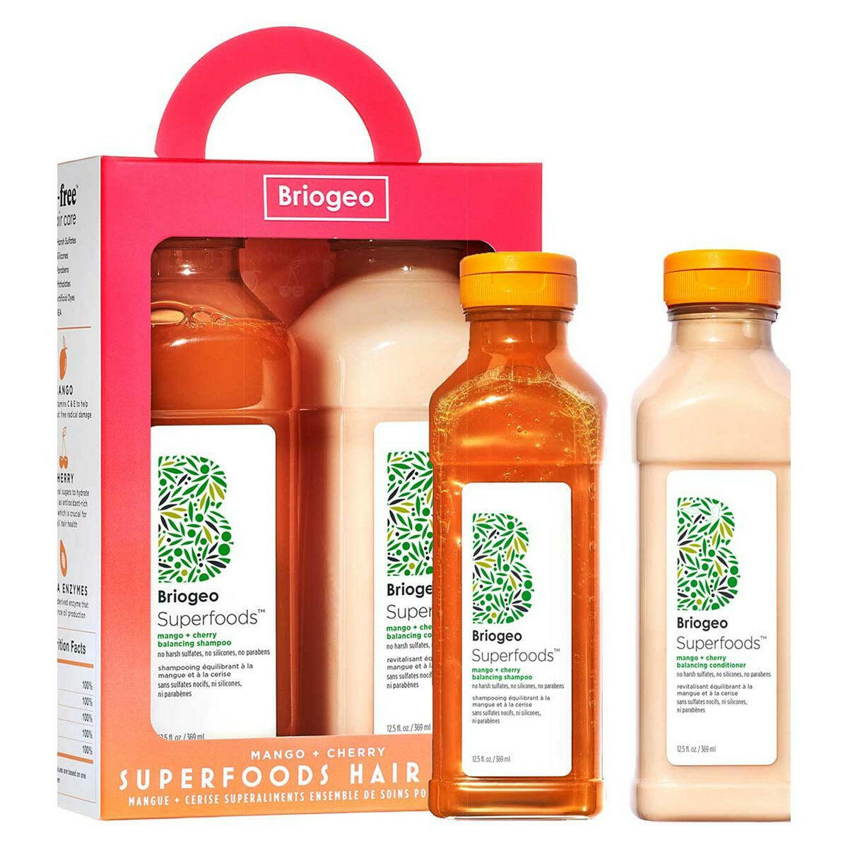 Briogeo Superfoods&trade; Mango + Cherry Balancing Shampoo + Conditioner Duo for Oil Control